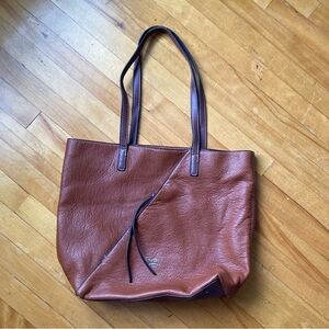 Leather Tote Bag in Cognac Brown